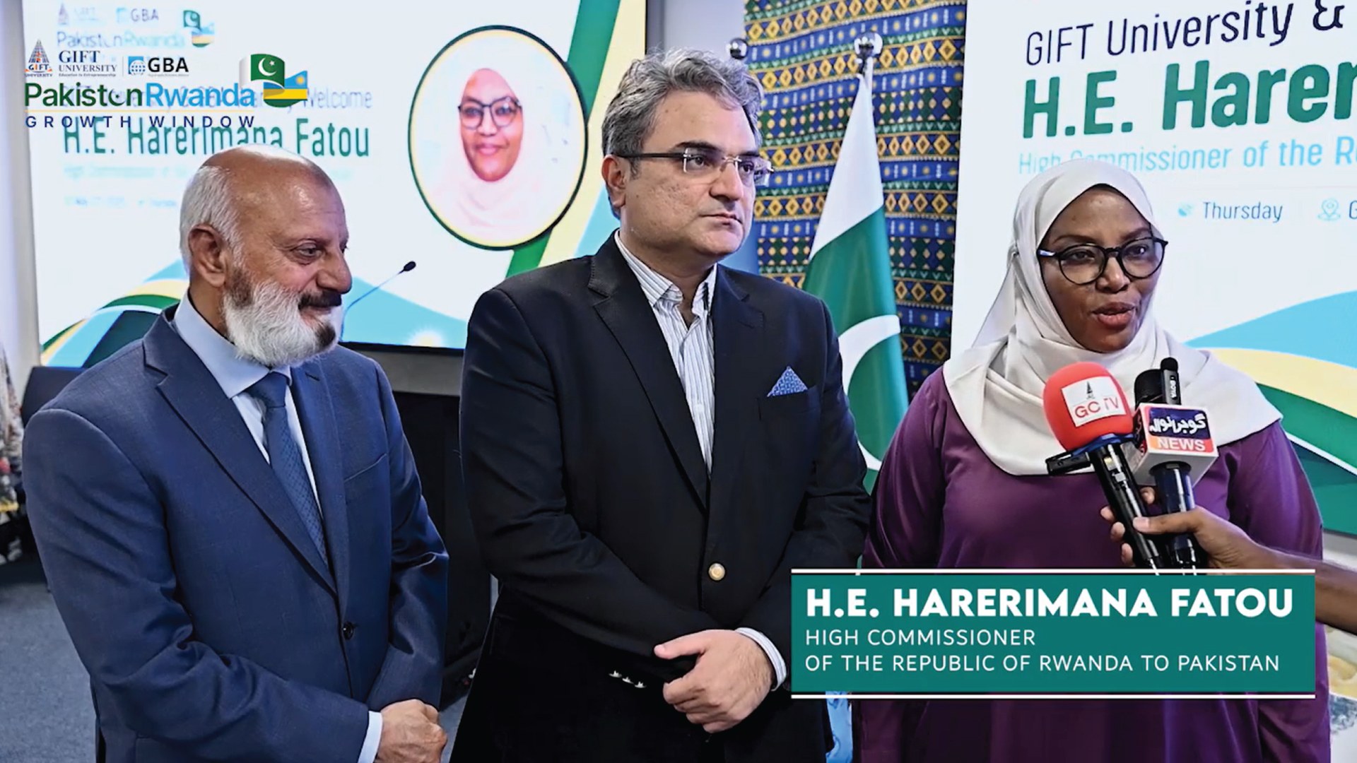 H.E. Harerimana Fatou, High Commissioner of the Republic of Rwanda to Pakistan, speaking at the Pakistan-Rwanda Growth Window ceremony