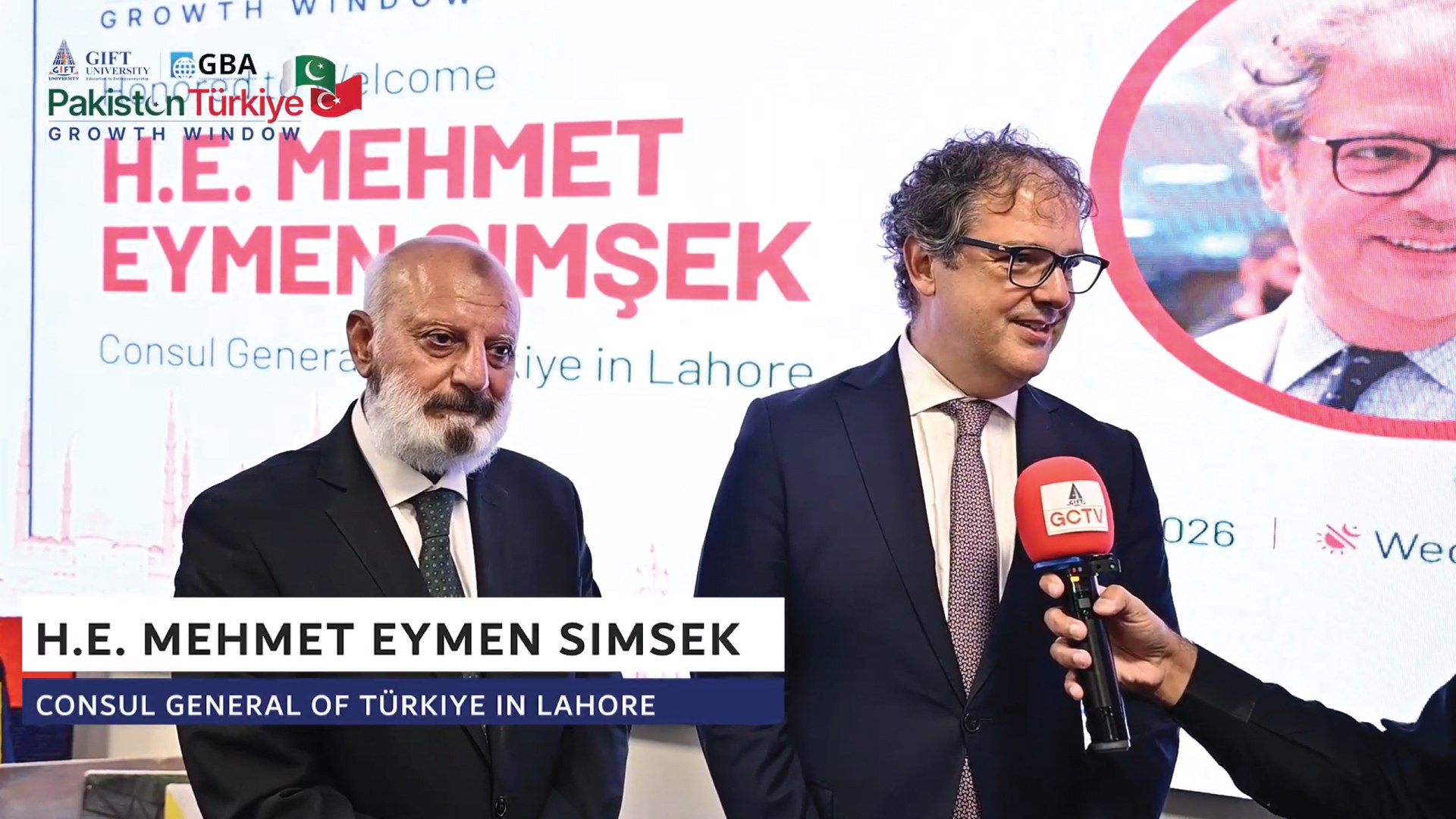 H.E. Mehmet Eymen Şimşek, Consul General of Türkiye in Lahore, speaking at the Pakistan-Türkiye Growth Window ceremony